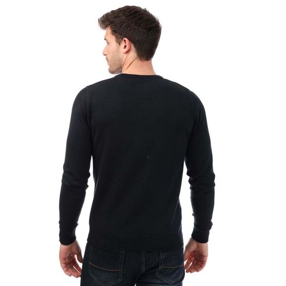 Weekend Offender Mens Argentina Knitted Cotton Crew Neck Sweatshirt / Navy